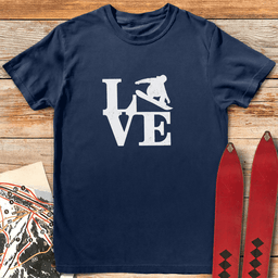 Love Sign Snowboard T Shirt Gift For Snowboarder
