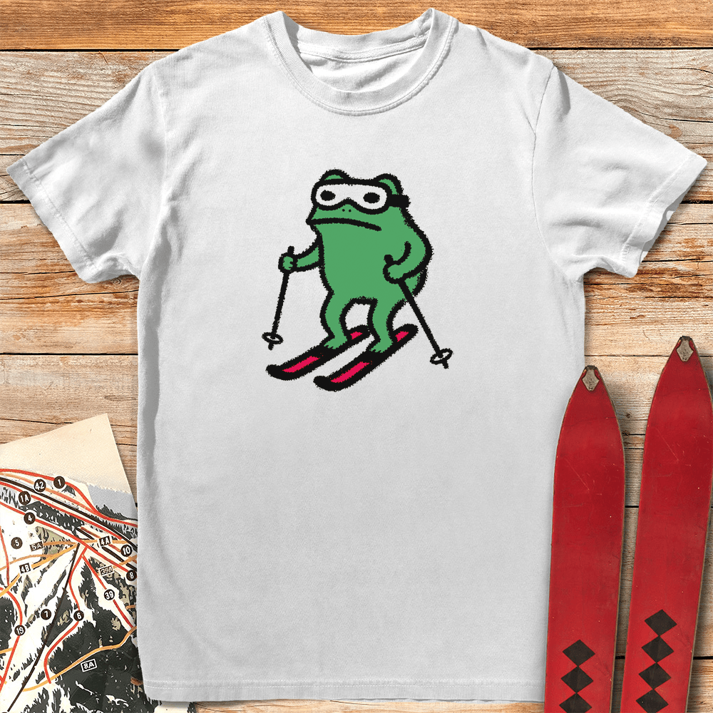 Frog Shredder T Shirt Gift For Skier