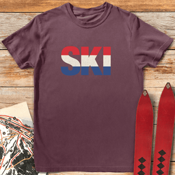 Classic Ski Stripes T Shirt Gift For Skier