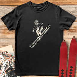 Long Skis T Shirt Gift For Skier