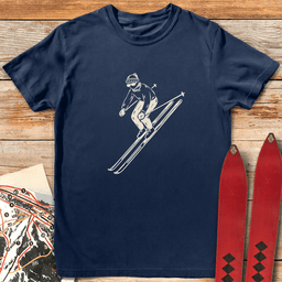Long Skis T Shirt Gift For Skier
