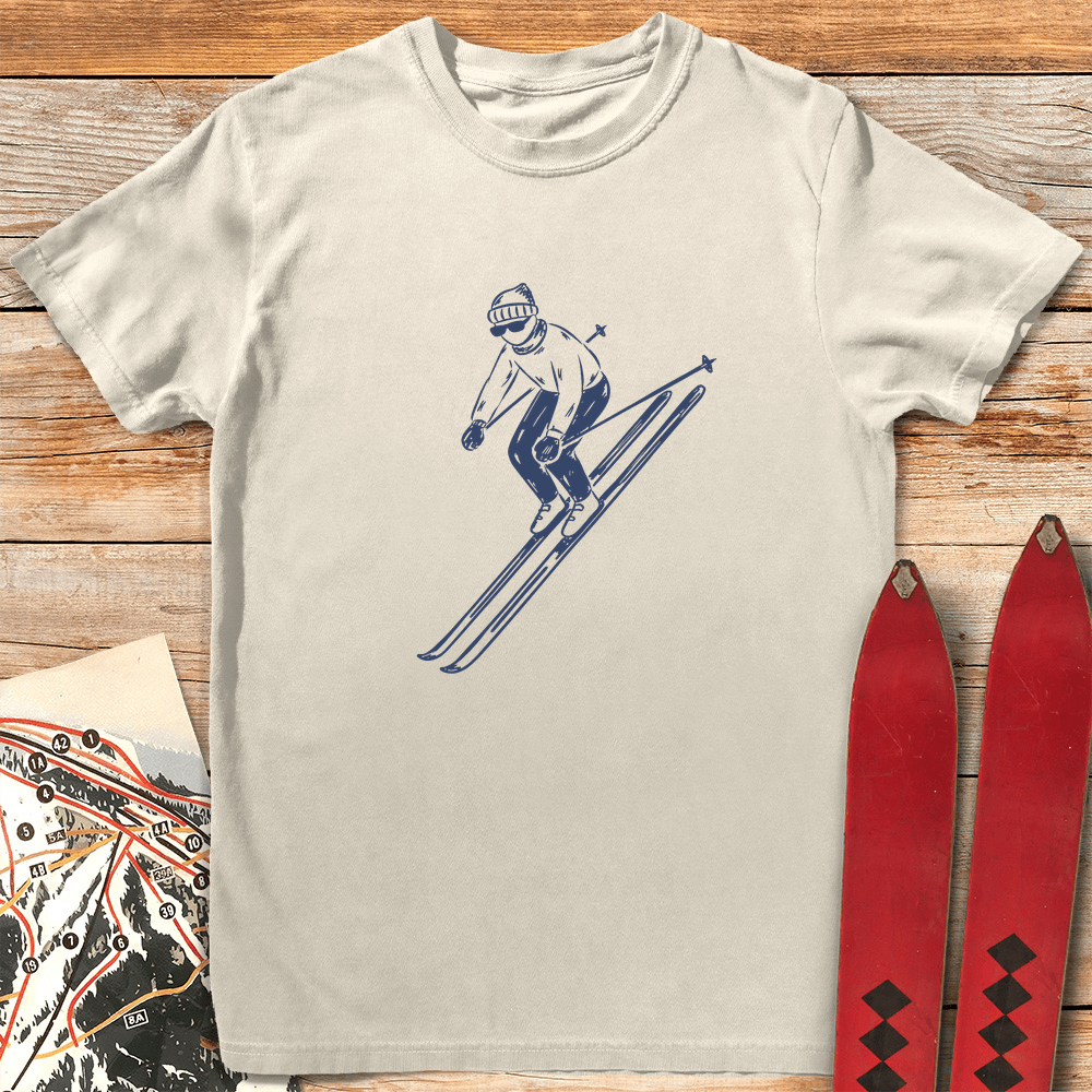 Long Skis T Shirt Gift For Skier