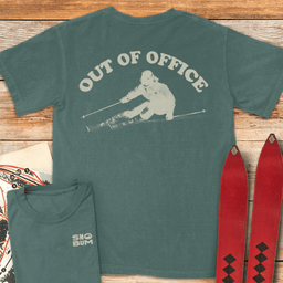 Out Of Office Back T Shirt Gift For Skier