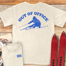 Out Of Office Back T Shirt Gift For Skier