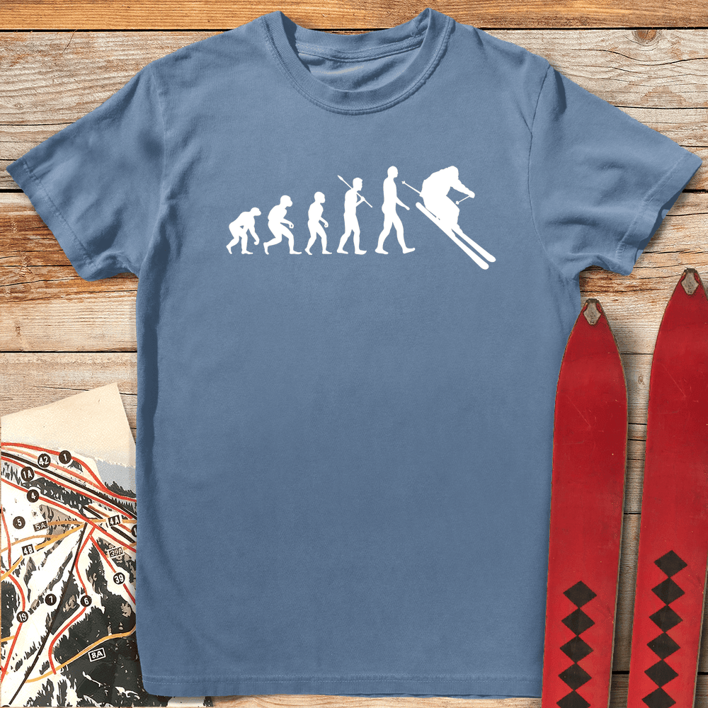 Evolution Of Skiers T Shirt Gift For Skier