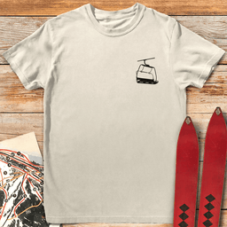 Simple Chairlift Pocket T Shirt Gift For Skier