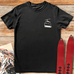 Simple Chairlift Pocket T Shirt Gift For Skier