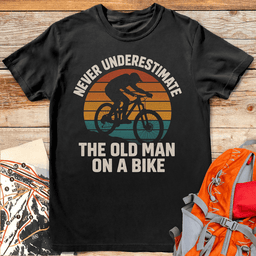 Old Man Biker T Shirt Gift For Skier