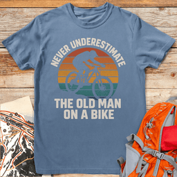 Old Man Biker T Shirt Gift For Skier