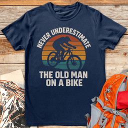 Old Man Biker T Shirt Gift For Skier