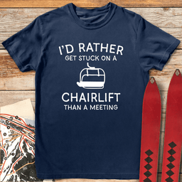 No Meetings T Shirt Gift For Skier