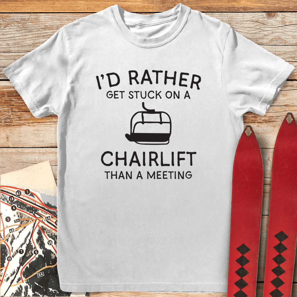 No Meetings T Shirt Gift For Skier