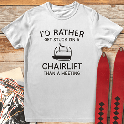 No Meetings T Shirt Gift For Skier