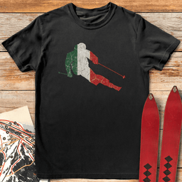 Italian Ski Flag T Shirt Gift For Skier