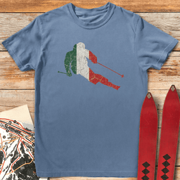 Italian Ski Flag T Shirt Gift For Skier