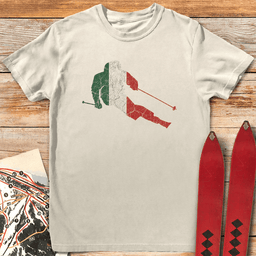 Italian Ski Flag T Shirt Gift For Skier