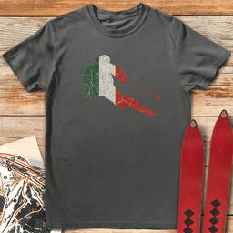 Italian Ski Flag T Shirt Gift For Skier