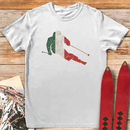 Italian Ski Flag T Shirt Gift For Skier