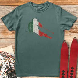 Italian Ski Flag T Shirt Gift For Skier