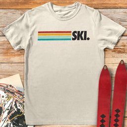 Classic Ski Line T Shirt Gift For Skier