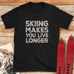 Live Long Ski T Shirt Gift For Skier