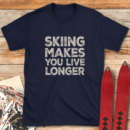 Live Long Ski T Shirt Gift For Skier