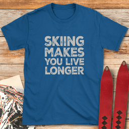 Live Long Ski T Shirt Gift For Skier