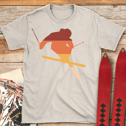 Retro Freeski Sunset T Shirt Gift For Skier