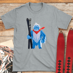 Paper Yeti T Shirt Gift For Skier