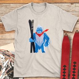 Paper Yeti T Shirt Gift For Skier