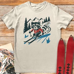 Rascall Racoon Skier T Shirt Gift For Skier