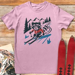 Rascall Racoon Skier T Shirt Gift For Skier