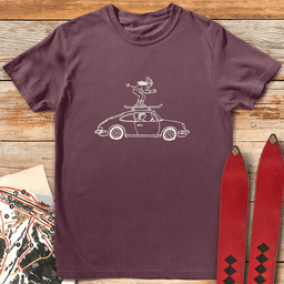 Roof Ride T Shirt Gift For Skier