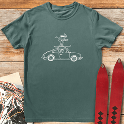 Roof Ride T Shirt Gift For Skier