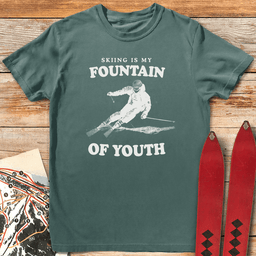 Fountain Of Youth T Shirt Gift For Skier