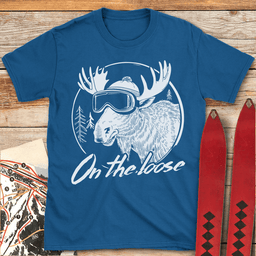Moose On The Loose T Shirt Gift For Skier