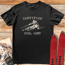 Certified Cool Aunt T Shirt Gift For Skier