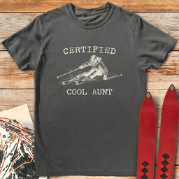 Certified Cool Aunt T Shirt Gift For Skier