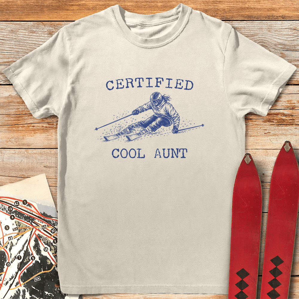 Certified Cool Aunt T Shirt Gift For Skier