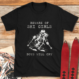 Girls Ski Boys Cry T Shirt Gift For Skier