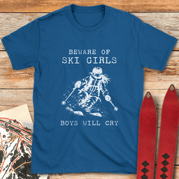 Girls Ski Boys Cry T Shirt Gift For Skier