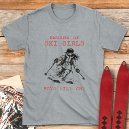 Girls Ski Boys Cry T Shirt Gift For Skier