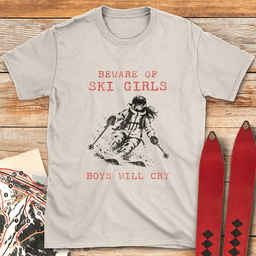 Girls Ski Boys Cry T Shirt Gift For Skier