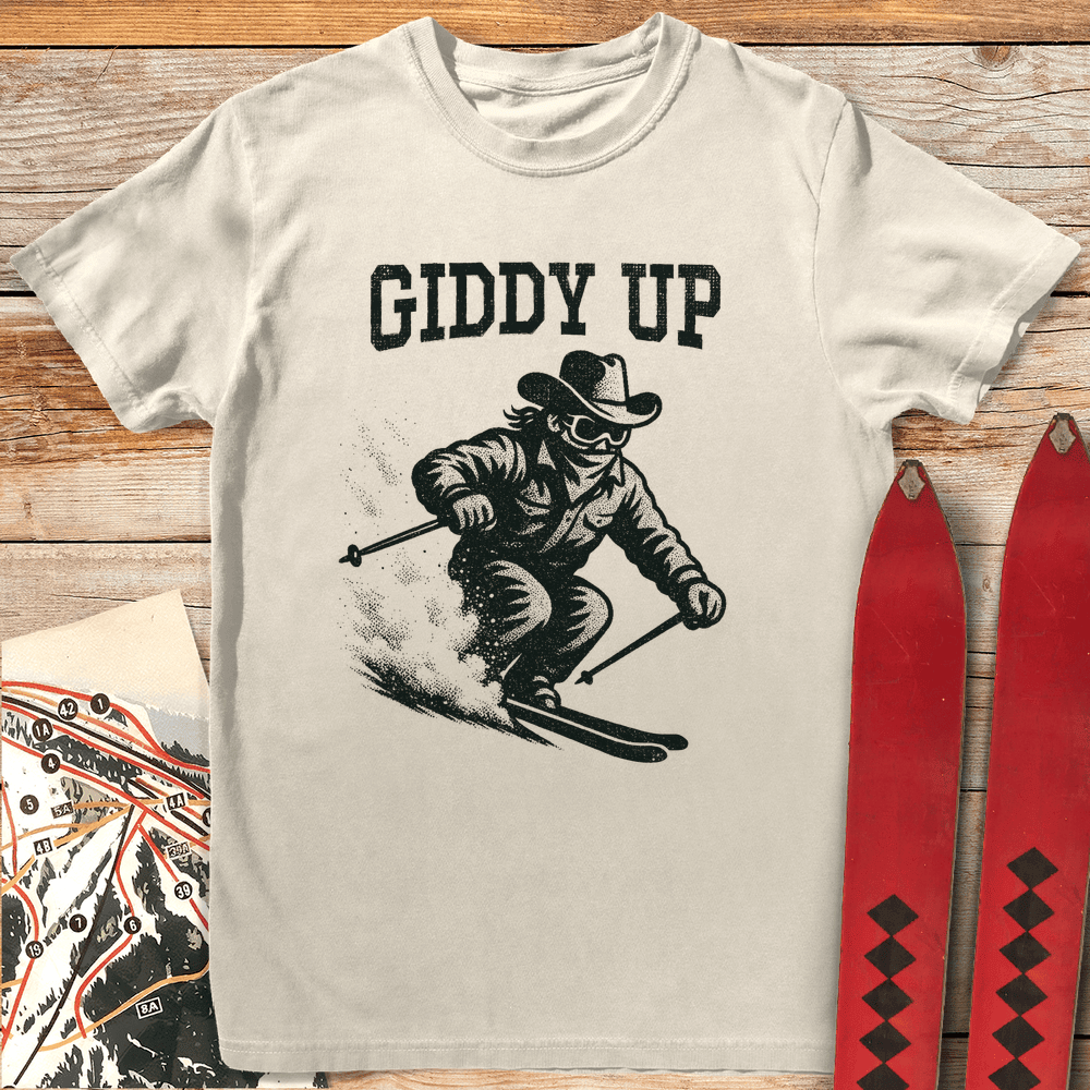 Giddy Up T Shirt Gift For Skier