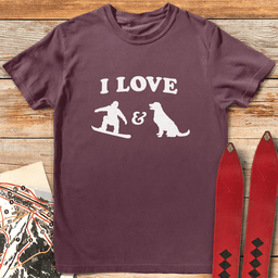 I Love Snowboard Dogs T Shirt Gift For Snowboarder