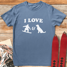 I Love Snowboard Dogs T Shirt Gift For Snowboarder