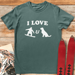 I Love Snowboard Dogs T Shirt Gift For Snowboarder
