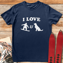 I Love Snowboard Dogs T Shirt Gift For Snowboarder