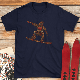Fall Flower Snowboarder T Shirt Gift For Snowboarder
