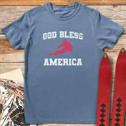 God Bless America Ski T Shirt Gift For Skier